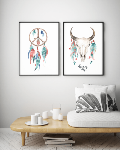 Zestaw Plakaty Łapacz snów w stylu boho dream on Wallie Studio Dekoracji